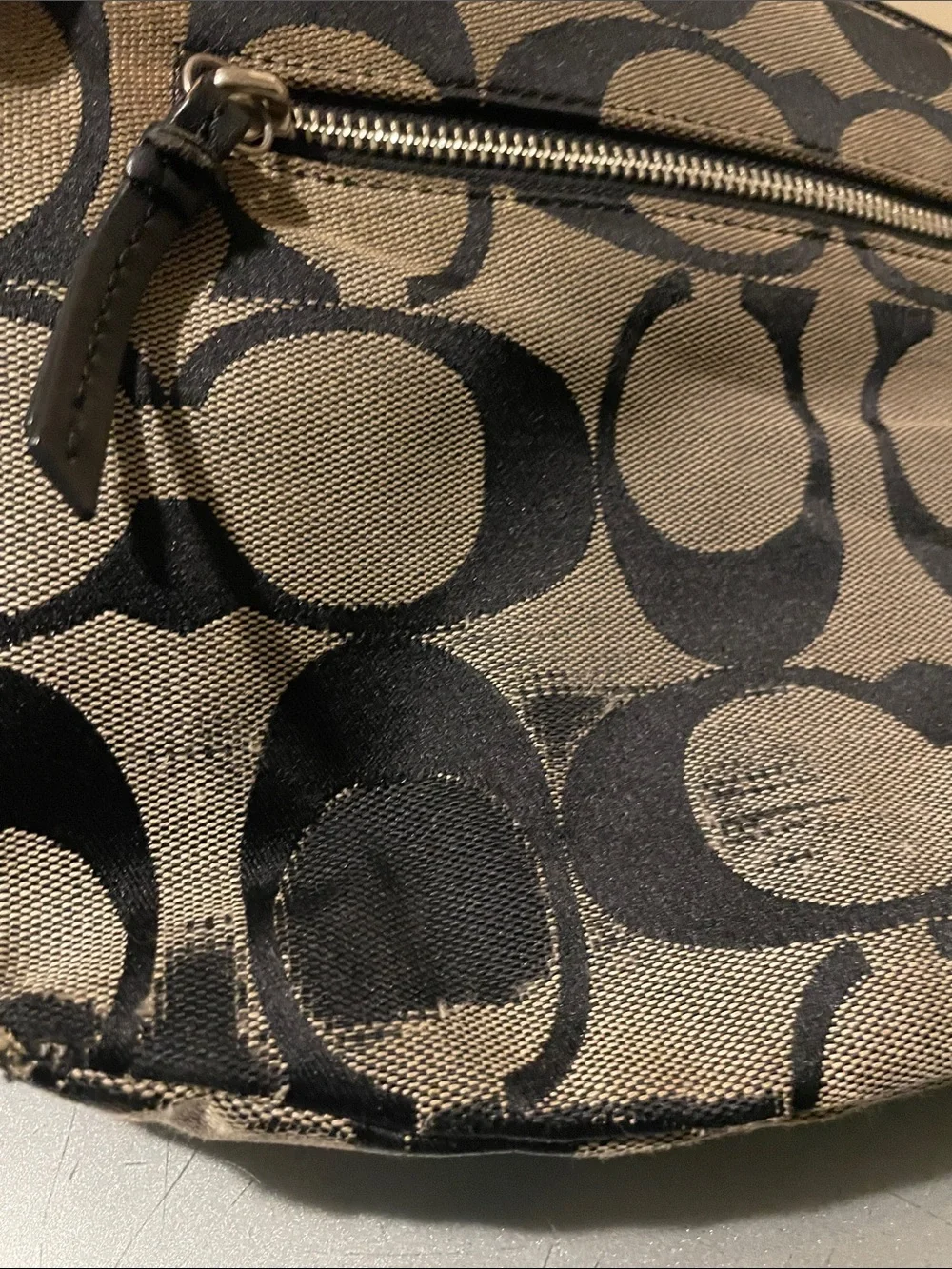 Coach Black Signature C Canvas Shoulder Bag and matching wallet